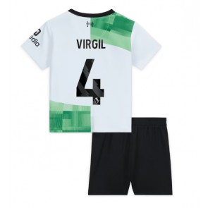 Liverpool Virgil van Dijk #4 babykläder Bortatröja barn 2023-24 Korta ärmar (+ Korta byxor)